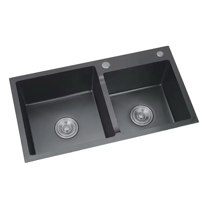 Black Handmade Stainless Steel Heavy-Duty Kitchen Sink