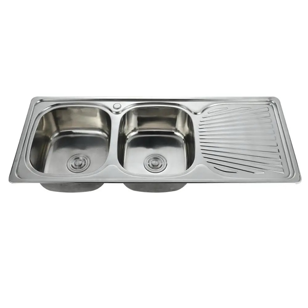 Single-Tray Double-Bowl Stainless Steel 304 Kitchen Sink