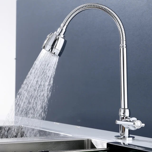 Long Flexible Kitchen Sink Cold Water Faucet