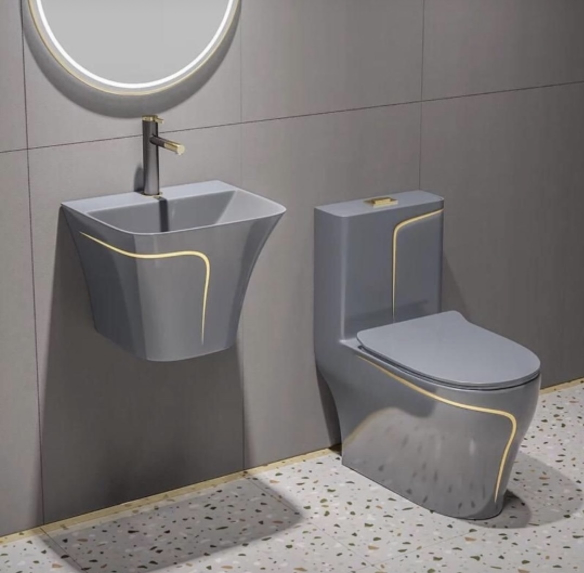 Luxury Grey WC with WHB
