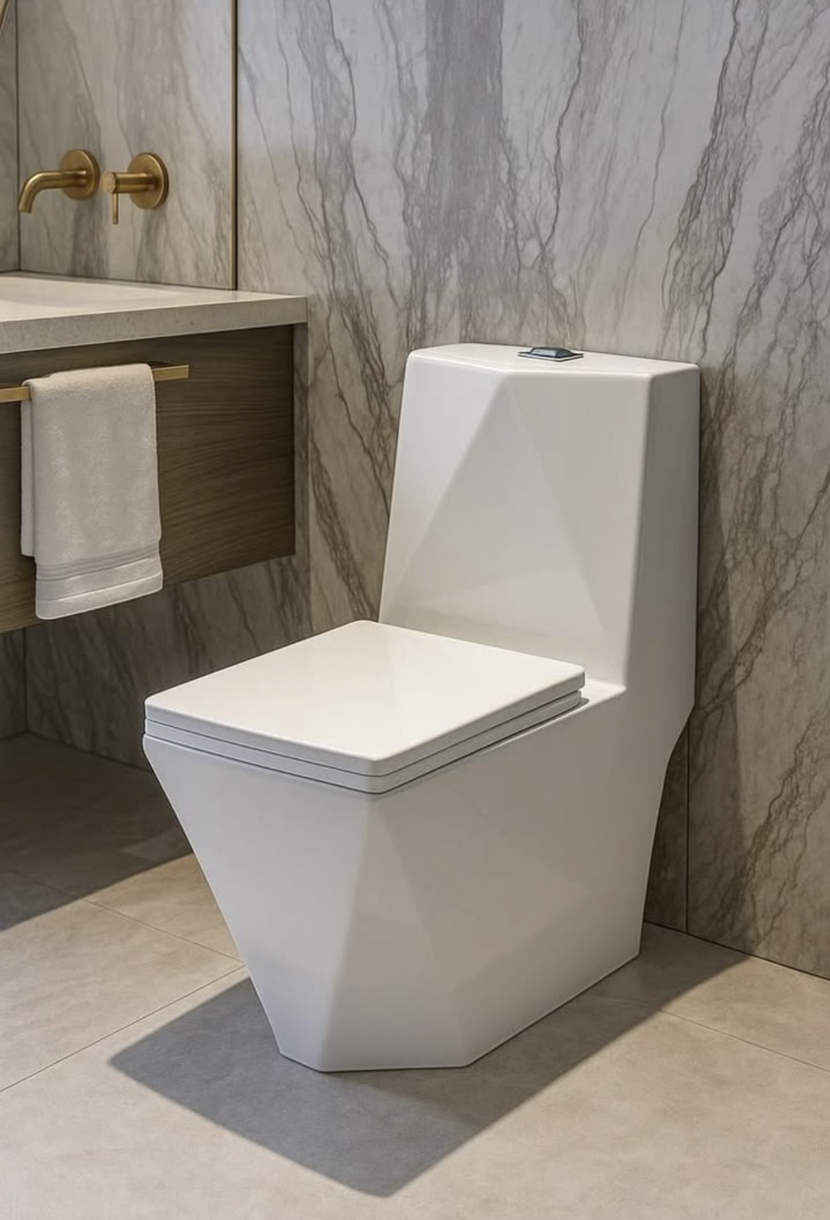 Diamond Toilet-White